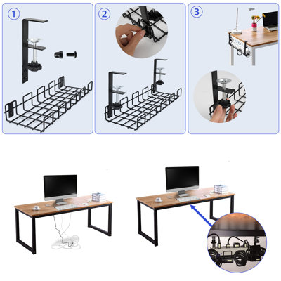Under Desk Cable Management Tray
