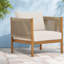 Ensemble de canapés de patio 4 pièces Modern, corde en bois d'acacia, aspect teck pour la maison