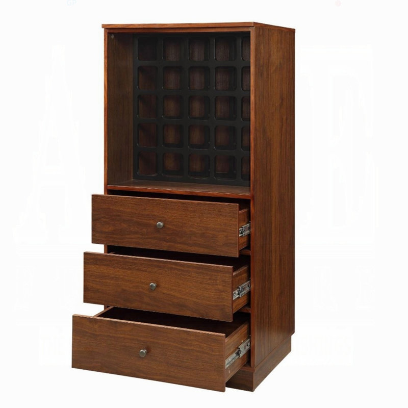 Armoire à vin en noyer avec 3 tiroirs