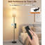 Grande lampe sur pied à intensité variable, ampoule DEL 12 W avec abat-jour, interrupteur au pied, pôle de température de couleur personnalisé à distance pour la chambre à coucher, le bureau, les enfants et le salon, noir