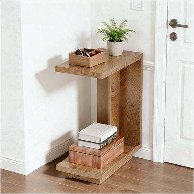Table de chevet en forme de C, table d'appoint élégante