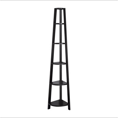 Bookshelf, Bookcase, Etagere, Corner, 5 Tier, 72"H, Office, Bedroom