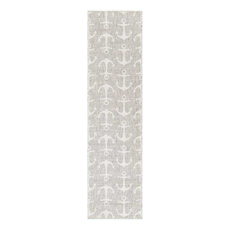 Brentwood Indoor / Outdoor Area Rug, Runner 2' x 7'10", Gray