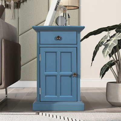 Table d'appoint Classic Vintage Livingroom avec ports USB et un tiroir multifonctionnel avec porte-gobelets