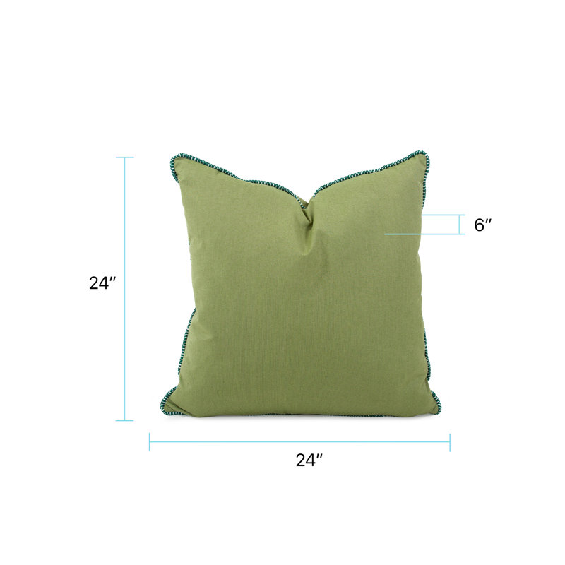 24 x 24 Outdoor Pillow with Dec Cord, Seascape Canyon- Poly Insert, 24" x 24", Seascape Moss