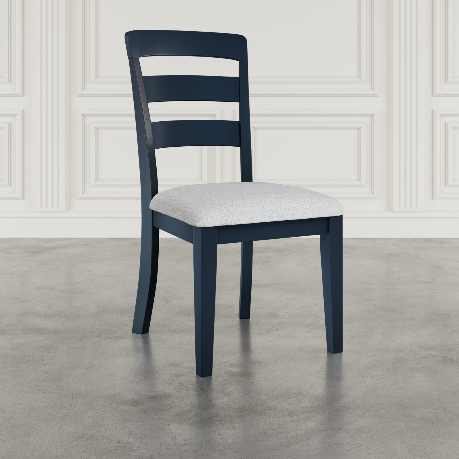 Alper Dining Set With Ladderback Chair, Navy