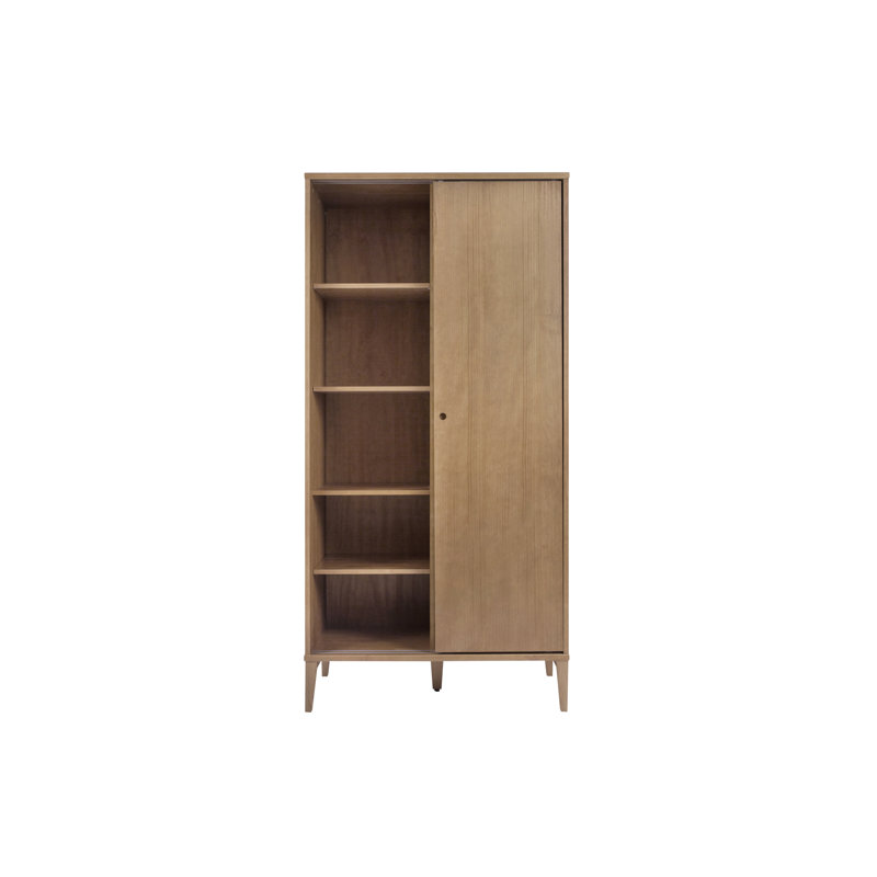Aubrianna 2 Door Solid Wood Wardrobe, Brown