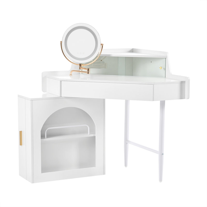 Meuble-lavabo de coin avec miroir et lumières DEL