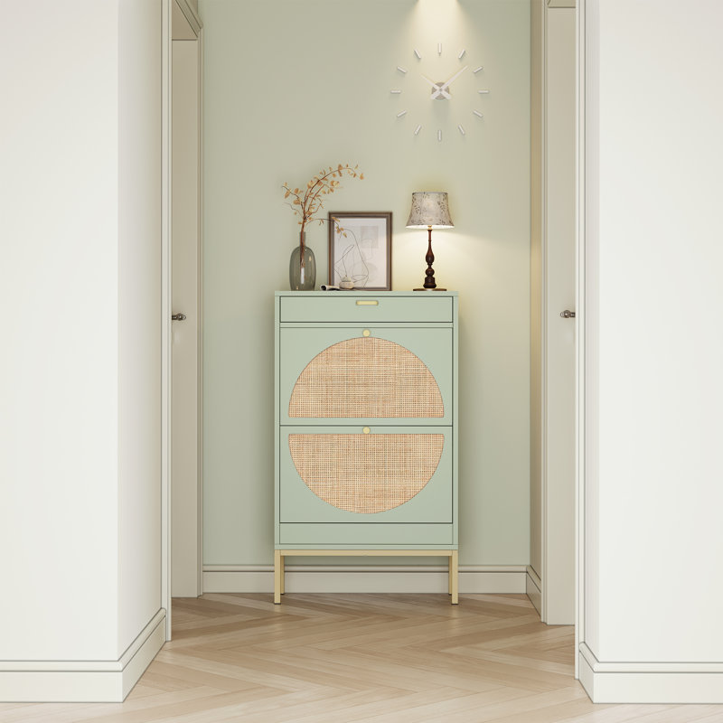 Armoire de rangement Cerina Boho, Vert Morandi