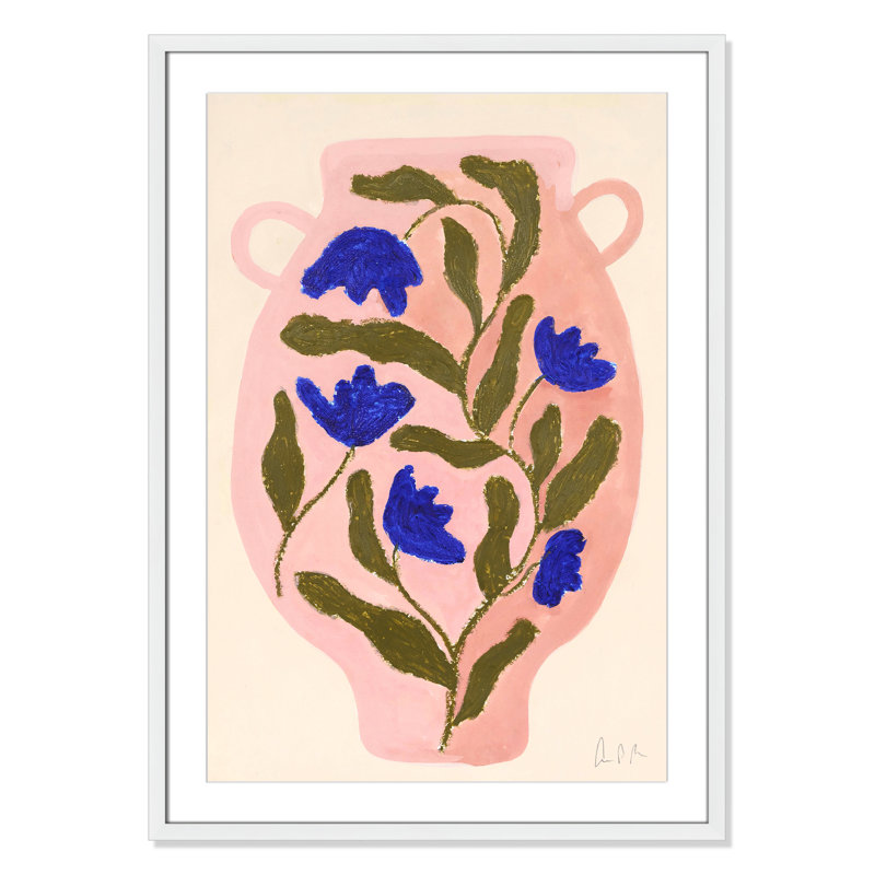 Vase n ° 01 par Camilla Bergqvist, Reproduction encadrée blanche avec passe-partout, H 35,5 po x l 25,5 po x P 1,25 po