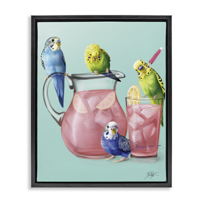"Budgies & Pink Lemonade", art mural par Mehu Art