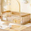 Structure de lit simple en bois avec clôture en bois-1626010934