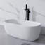 Baignoire de trempage autoportante en résine 51 po à surface solide avec trop-plein et bonde escamotable blanche 51 po