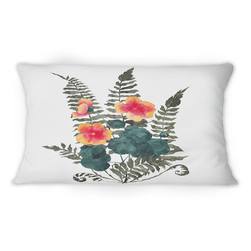 Bouquet rétro avec fleurs sauvages et herbes VI - Coussin décoratif traditionnel imprimé 1