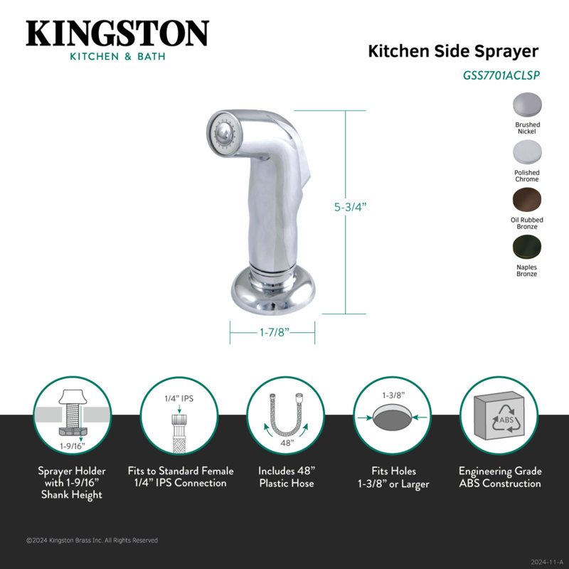 American Classic Gourmetier Kitchen Faucet Spray for GS7708ACLSP and GS8718CTLSP