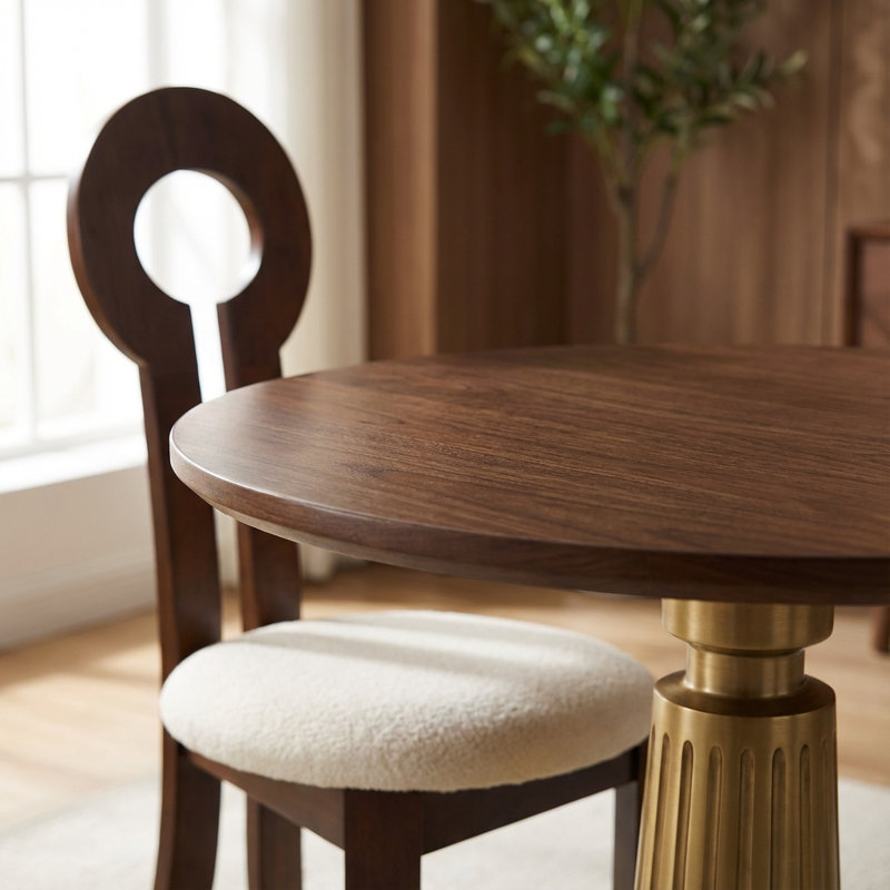 Ensemble de table de salle à manger, Brun