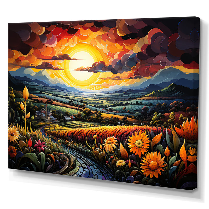 «Whimsical Magical Fields» sur impression sur toile, Toile tendue, H 16 po x l 32 po x P 1 po