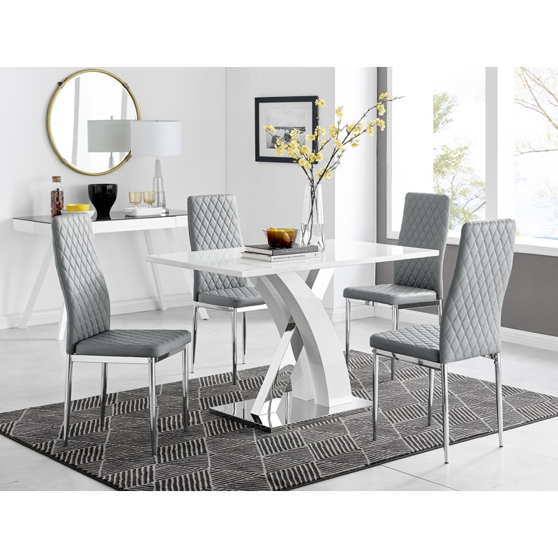 Eubanks 5 - Piece Dining Set, Grey/Silver