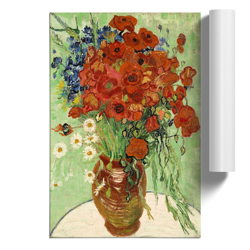 Still Life with Daisys by Vincent Van Gogh - Unframed Painting, 59cm H x 42cm W x 0.1cm D
