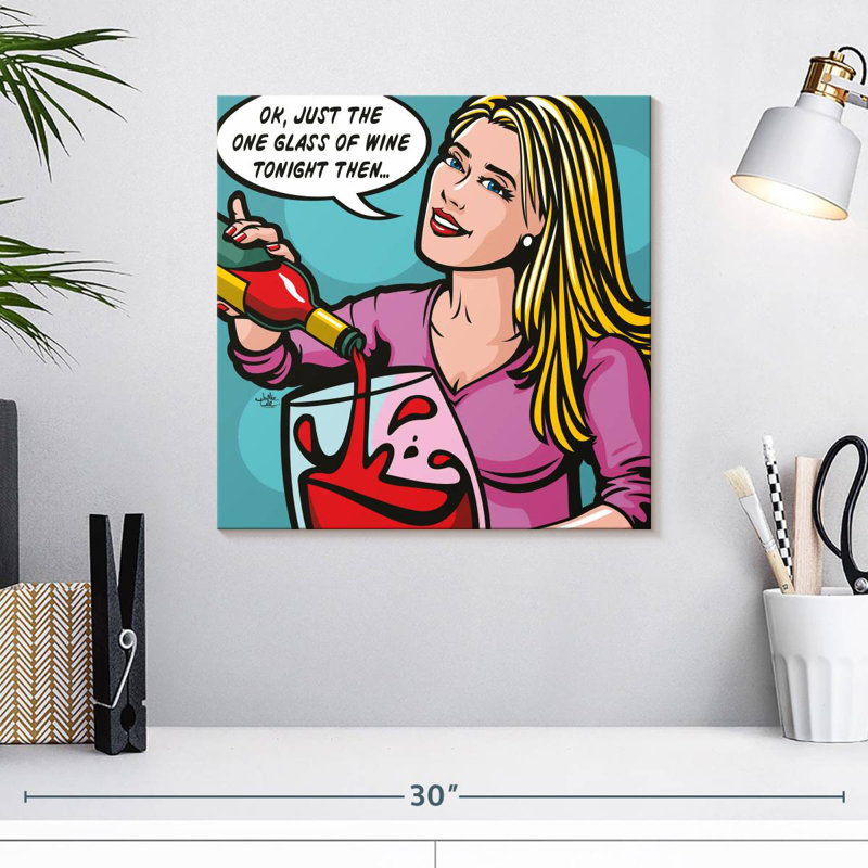 Leisha Just One Glass, 16" H x 16" W