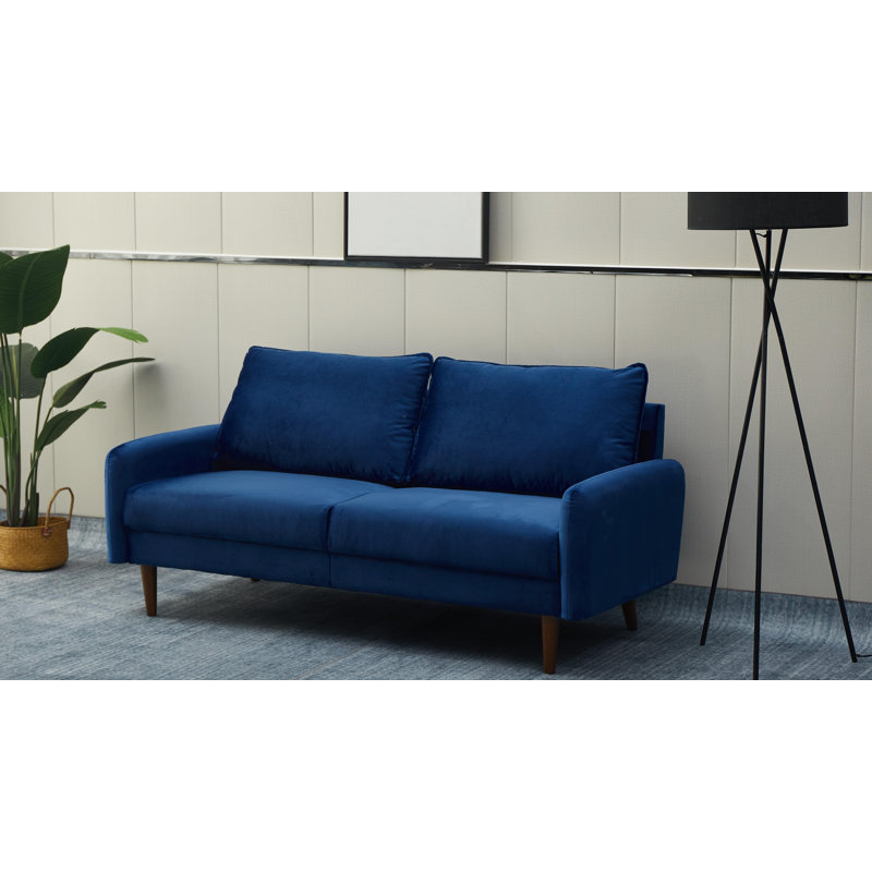 Canapé Emteas, Velours bleu espace