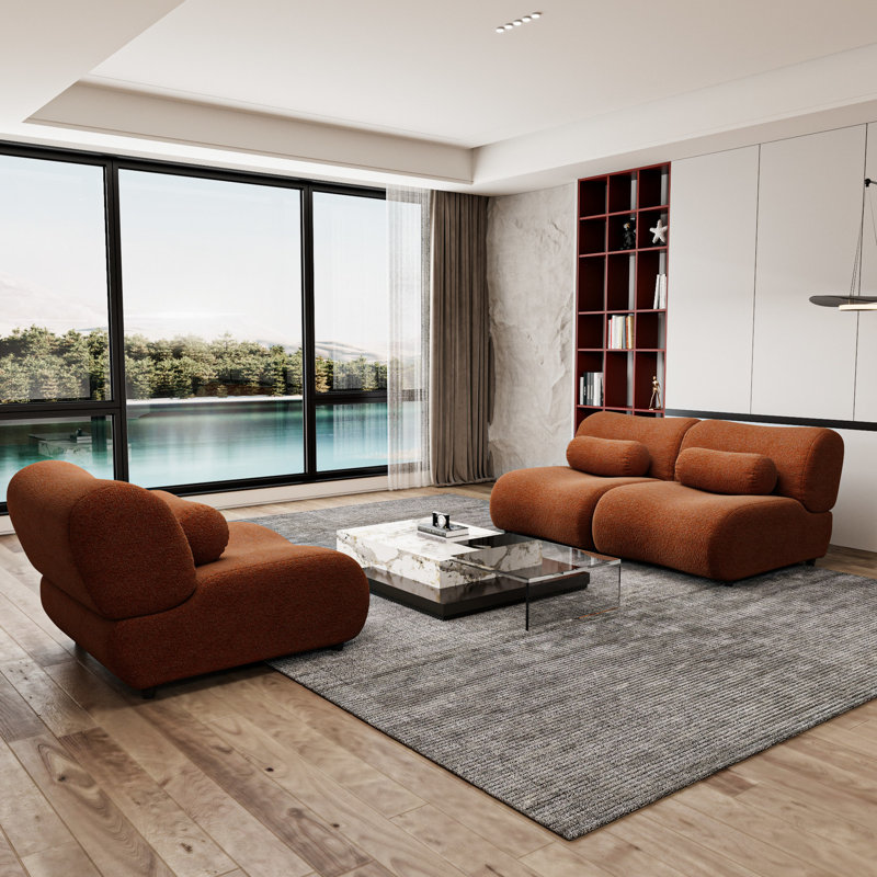 Chenille moderne pour 3 personnes - Assise profonde et dossier relaxant pour le salon 3 salons, tranquillité apaisante