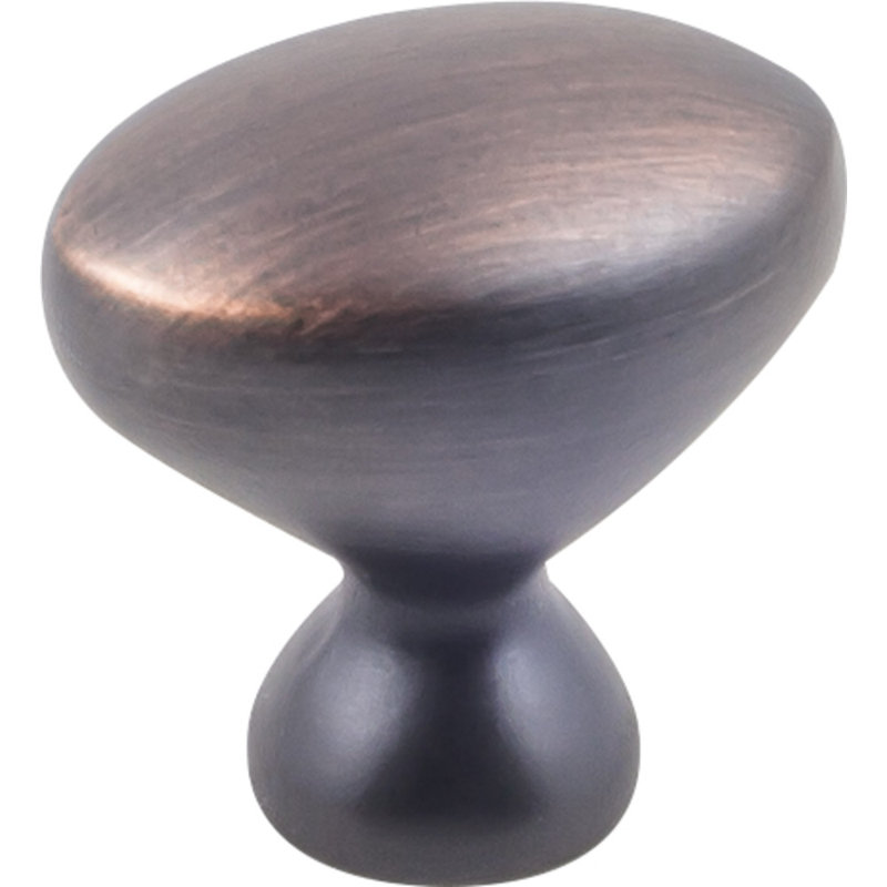 1 1/4" Length Oval Knob, Brushed Oil Rubbed Bronze