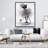 Cartoon Black Cat - Flowers Contemporary Framed Canvas Decor