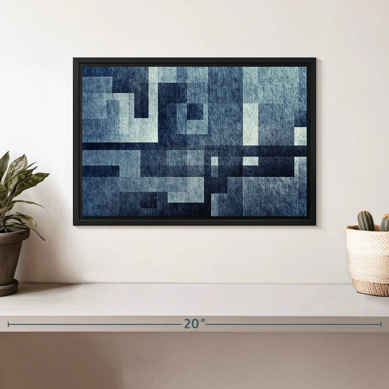 Avery - bleu abstrait créatif, H 9 po x l 13 po