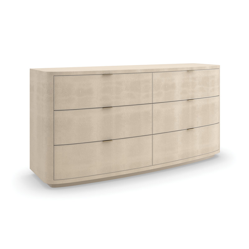 Commode double en bois massif 6 tiroirs l 68 po