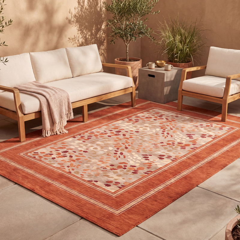 Tapis Amber2 moderne à motifs mosaïques mouchetées abstraites orange, rouge et crème, lavable à la machine, antidérapant, à poils courts, pour l'intérieur et l'extérieur, adapté aux animaux domestiques, idéal pour le salon, la chambre, la salle à manger, l'entrée, le couloir ou le bureau.