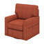 Fauteuil d'appoint pivotant à 360 °, fauteuil en tonneau Chenille avec poches latérales pour le salon, conception ergonomique-266126768