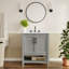Ensemble de meuble-lavabo simple autoportant avec lavabo encastré et tablette de rangement ouverte Ajmer-197315439-139236803