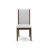 5-Pc Kitchen Set Includes a Pedestal Dining Table and 4 Grey Linen Fabric Parson Chairs with High Back - Antique Walnut Finish-1466534338