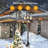 3-Head Dusk to Dawn Outdoor Lamp Post Light Fixture with Outlet