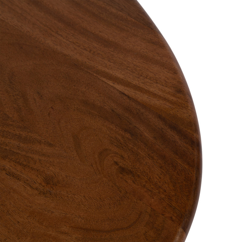 Irregular Living Room Side Table, Dark Brown Wood
