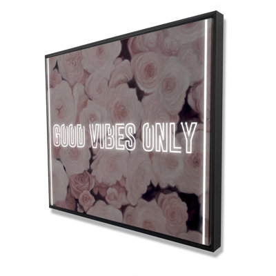Good vibes only - Toile encadrée rétro pour citations