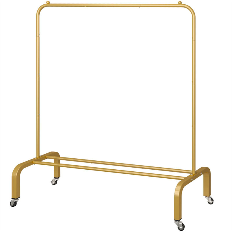 43.31'' Iron Rolling Clothing Rack, Gold