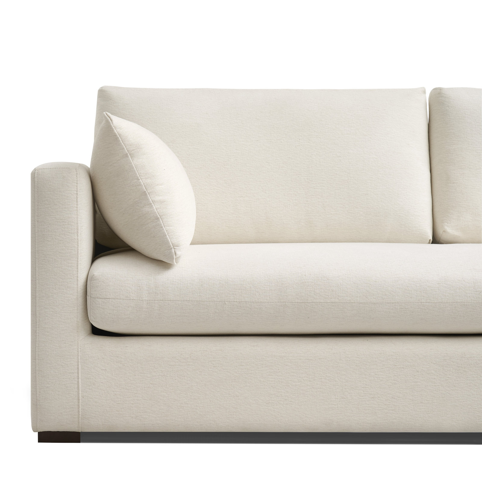 Haven 88" Linen Sofa, White, Non-Removable Cover