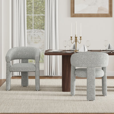 Chaise de salle à manger rembourrée avec accoudoirs tonneau