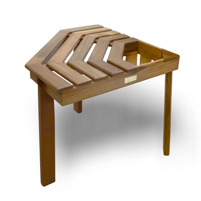 Tabouret de coin de douche en teck