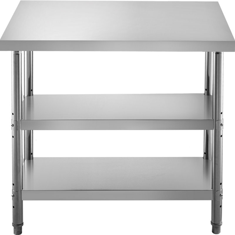 VEVOR Stainless Steel 60'' L x 14'' W x 34'' H Prep Station, 33.70" H x 48" W x 17.70" D