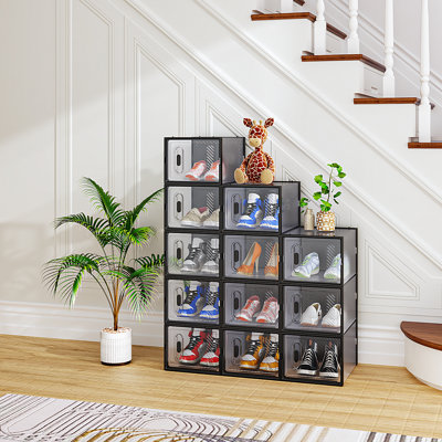 Rangement de chaussures moyen empilable (ensemble de 12)