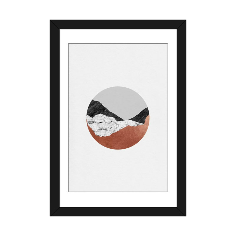 « geometric iii », reproduction d’impression sur toile, H 32 po x l 24 po x P 1 po, Papier d'art encadré noir, Blanc