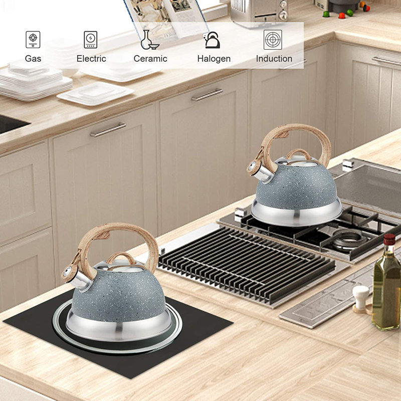 Creative Home 2.3 Quarts Stainless Steel Whistling Stovetop Tea Kettle
