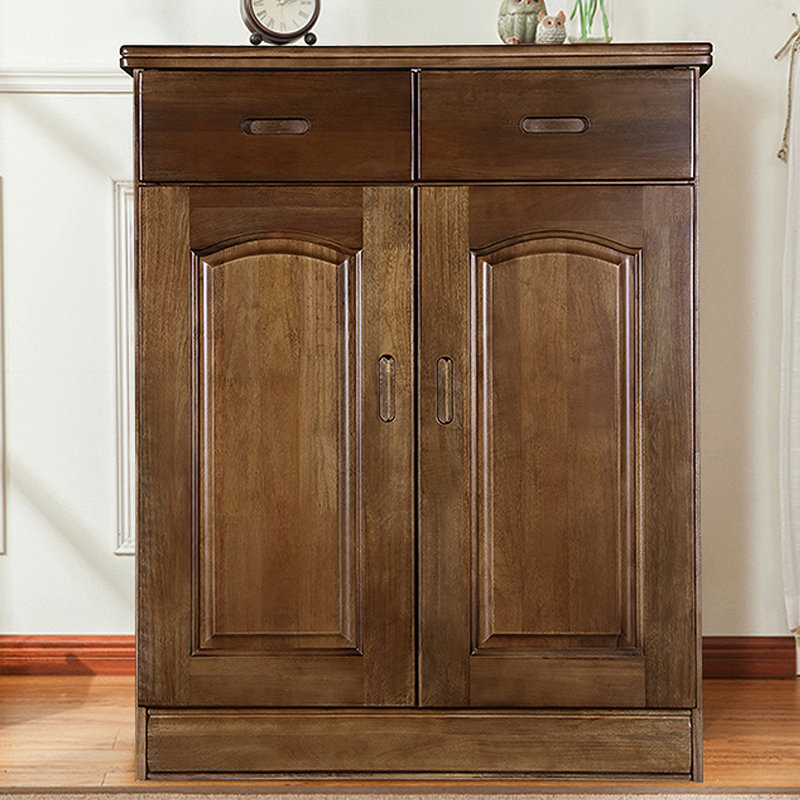 Vintage Shoe Cabinet 16 Pair Solid Wood Shoe Storage Cabinet