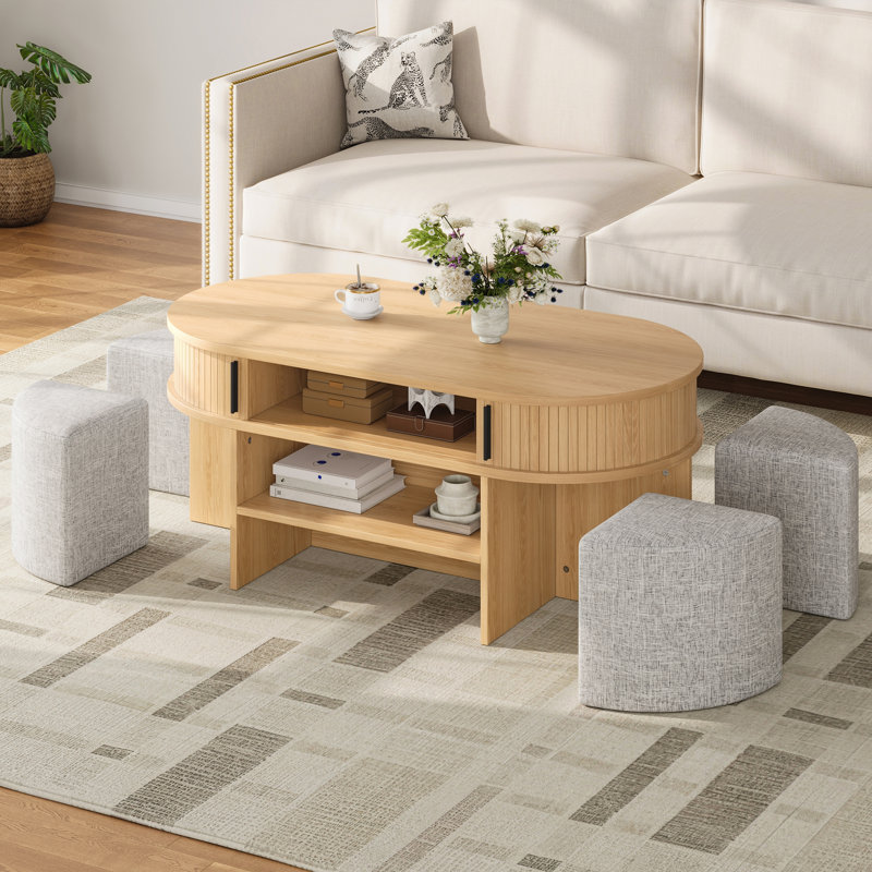 Table basse ovale multifonctionnelle