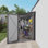 Abri de jardin de 4 pi x 9 pi avec fenêtres, abri de jardin en métal avec toit incliné avec 2 évents et 1 porte latérale ouverte, remise extérieure imperméable pour la cour, le jardin et le patio
