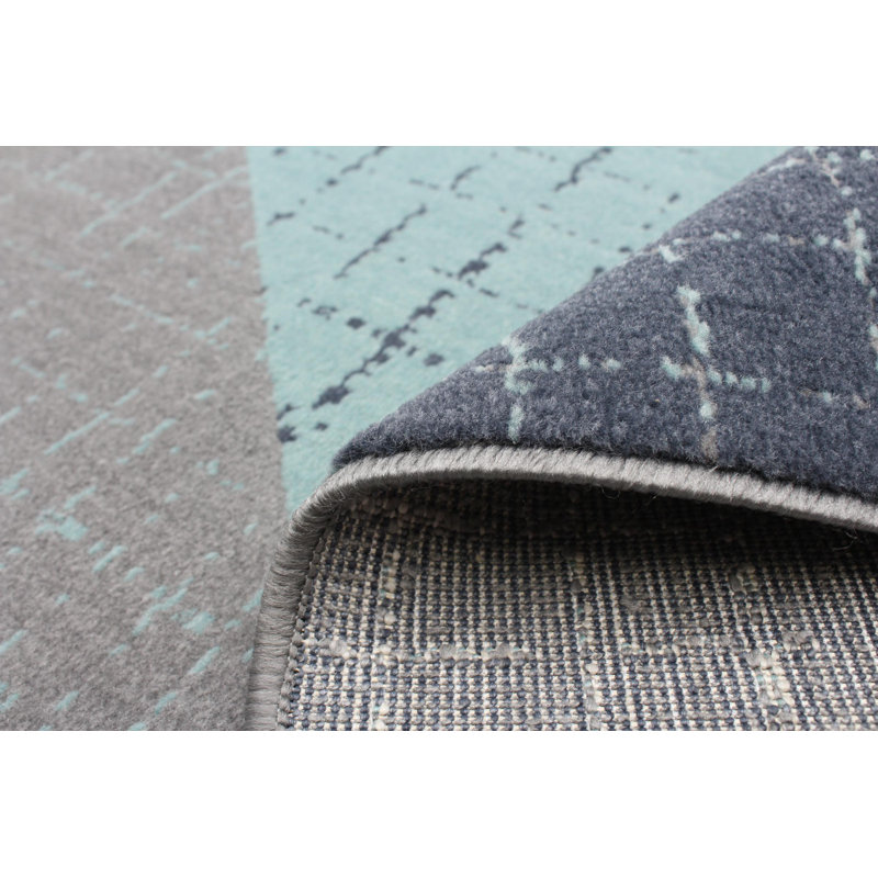 Tapis bleu Janeisha 5 pi 3 po x 7 pi 7 po, Rectangle 2 pi 8 po x 4 pi 11 po