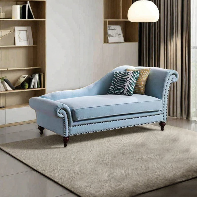 Fauteuil inclinable léger en flanelle de luxe, Orienté à droite, Bleu